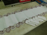 Dresser Runner with Colored Laced sold with 6 Linen Napkins