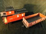 Lionel Large Scale #8-87700 and 8-87400 Pennsylvania Caboose and Pennsylvania Gondola 2 Pieces