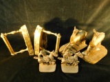 Lot of 3 Sets of Bookends - Deer - Polo Players - Irons