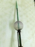 Vintage Copper Lightning Rod with Translucent Amethyst Glass Ball