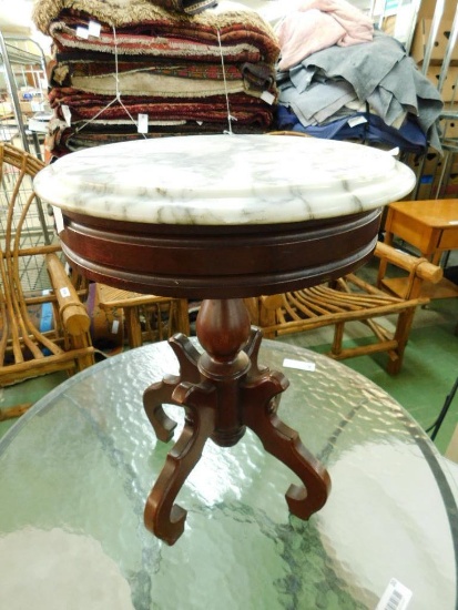 Victorian Marble Top Plant Stand - Small Chip