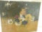 Vintage Oil on Canvas - Pansies - Rough Condition