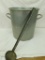 Large Aluminum Stock Pot / Turkey Fryer Pot Thick Metal and Long Ladle