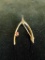 14K Yellow Gold Wishbone Brooch - 2.1 Grams