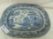 Vintage Blue Transfer Platter - Has Crack