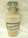 Large Apothecary Jar Labeled Crocus