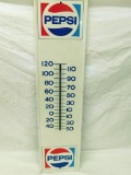 Vintage Metal Pepsi Thermometer - Glass Bulb Tube Missing