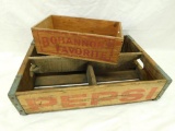 Vintage Wood Pepsi 6-Pack Crate and Bohannons Favorite Advertising Box