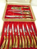 Anton Wingen Jr. - Othello Solingen - Carved Antler Handled Flatware Set in Box