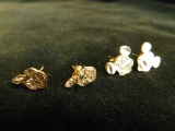 14K Yellow Gold Mickey Mouse Earrings and Braves Earrings - 2.4 Grams