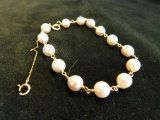 14K Yellow Gold and Pearl Bracelet