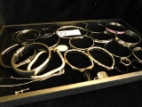 Tray Lot of Stainless Steel Bracelets and Rings