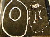 Tray Lot with Cultured Pearls and Sterling Silver
