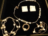 Tray Lot with Cultured Pearls and Sterling Silver