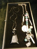 Tray Lot of 2 Italian Designer Necklace - Signed - 1 Rosanna Mizzoli - 1 AM