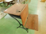 School Desk with Inkwell Hole