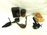 Lot with Whale Oil Lamps - Mail Pouch Tobacco and Tins