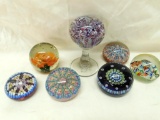 Lot of 7 Vintage Paperweights - Most Millefiore