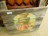 Weathered Wood Wall Art Hand Painted - Fall