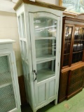 Modern Painted Glass Curio Cabinet