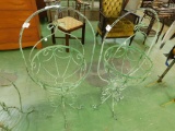 Painted Wrought Iron Plant Stands with Hanging Baskets