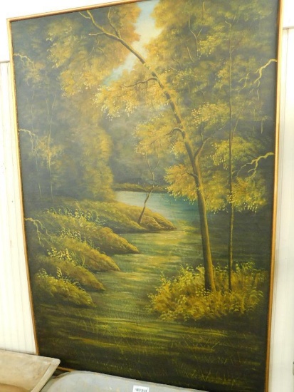XL Oil on Board - Unsigned - Creek Sign