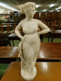 Italian Carrara Marble Statue of a Woman - Crack on Foot