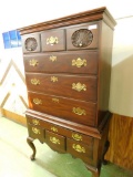 Virginia Galleries Queen Anne 2 Piece Tall Dresser - Damage On Molding on Top