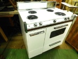 Mid Century White Enameled Electric Stove