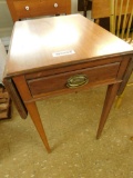 Drop Side Mahogany End Table with Drawer