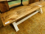 White Pine Bench with Painted Base