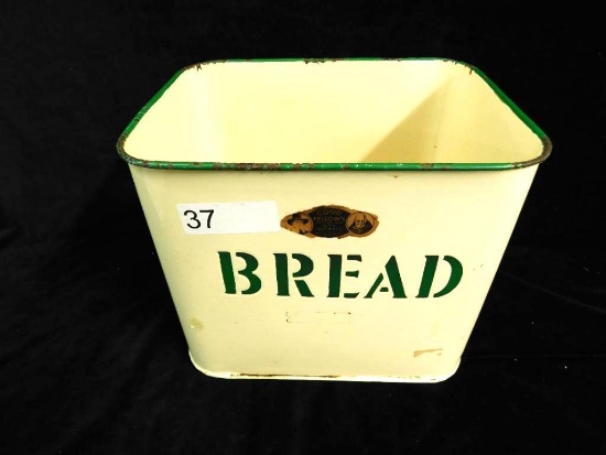 Enameled Vintage Handled Bread Tin Rectangle