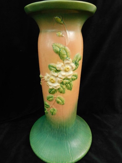 Roseville Pottery - Pedestal - White Rose Pattern