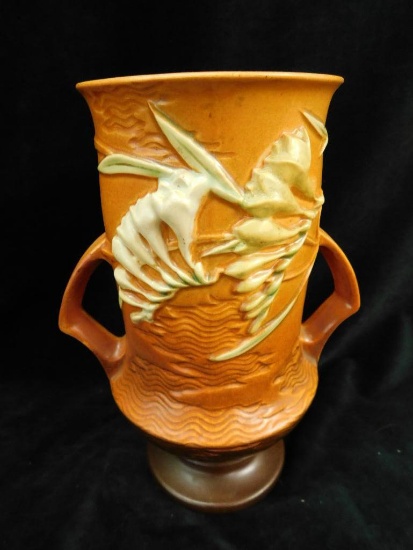 Roseville Pottery - Double Handled Vase - Freesia Pattern