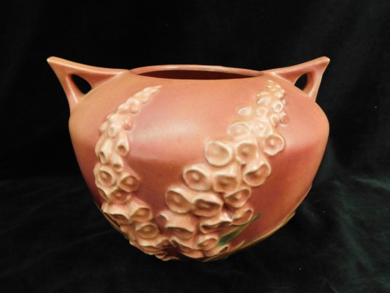 Roseville Pottery - Double Handled Pot / Bowl - Foxglove - Pink - 418-6