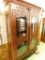 Carved Double Door Mahogany Lighted China Cabinet