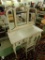 Painted White Vanity with Bat Wing Mirror and Matching Chair