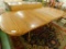 Pedestal Oak Dining Table with Fold Out Leaves