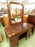 Mahogany Spool Vanity with Mirror