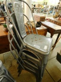 Set of 4 Stacking Metal Chairs