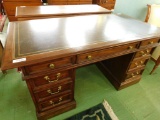 Leather Top 9 Drawer Executive Desk