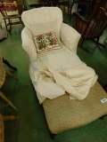 Vintage Upholstered Chase Lounge with Cover