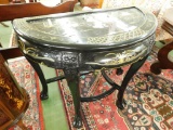 Asian Demi Lune Foyer Table with Mother of Pearl