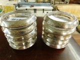 10 Sterling Silver and Glass Coasters