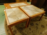 Gangso Danish Modern - Pair of Tile Top End Tables - 1 Tile Damaged