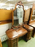 Rosewood Vanity with Lift Top - Small Damage on Mirror