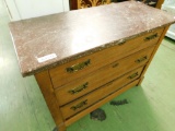 Marble Top 3 Drawer Dresser