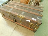 Vintage Wood and Metal Trunk with Tray