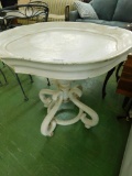 White Painted Pie Crust Table