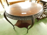 Oval Inlaid Carved Table